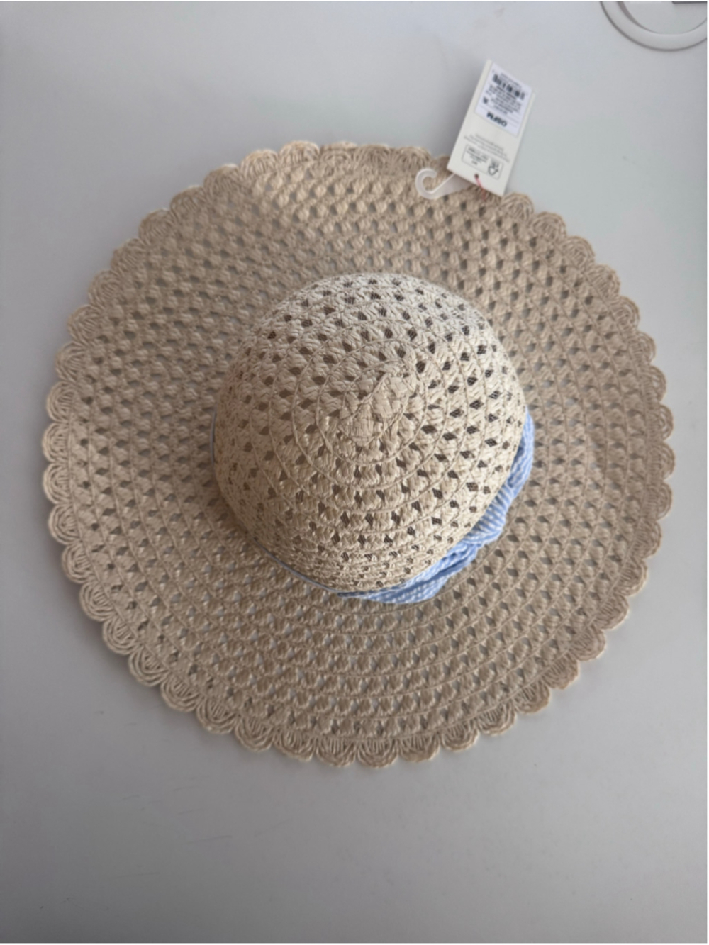 Girl's Beige Straw Hat One Size